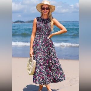 Cupshe Floral Maxi Dress in Pink and Blue